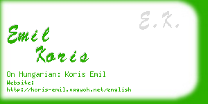 emil koris business card